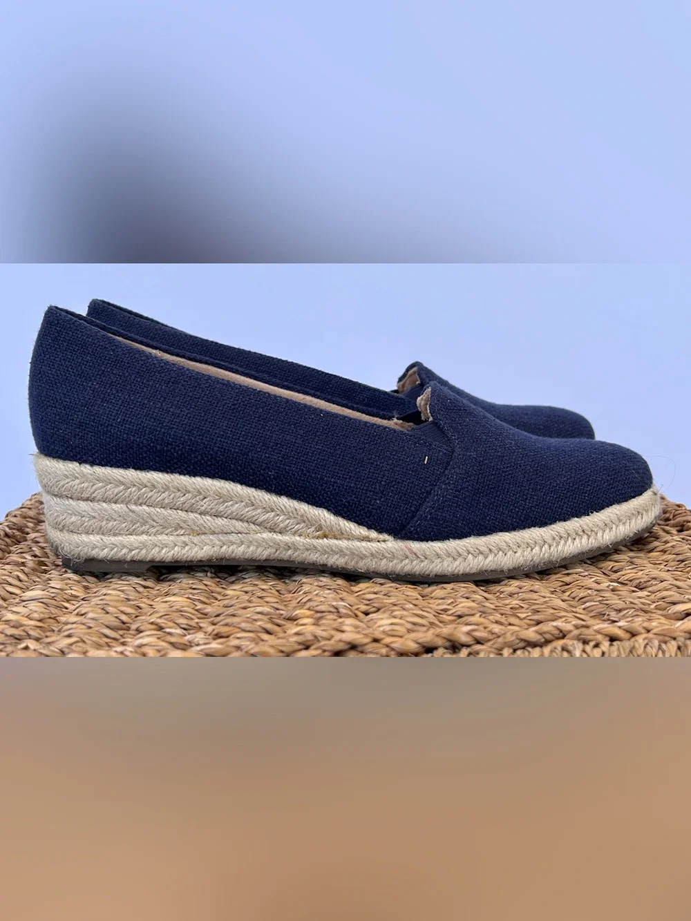 Life Stride Women’s Velocity 2.0 Kamilla Wedge Espadrilles Navy Size 7W